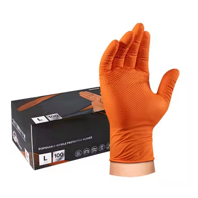 Nitrile Mechanic Glove - 8mil Heavy Duty industriële oranje nitrilhandschoenen