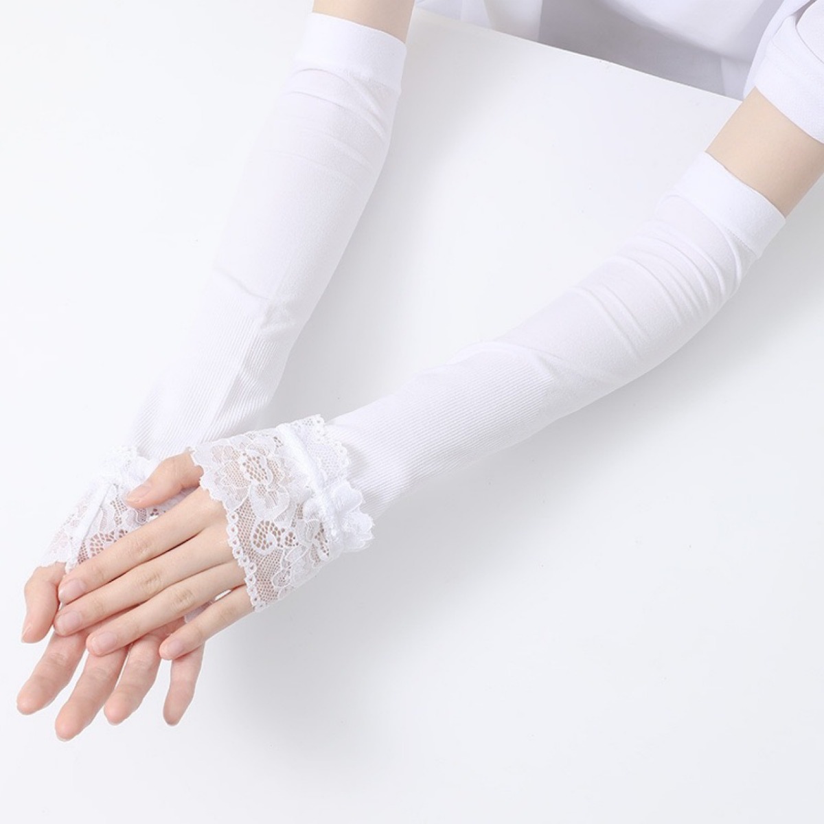 Fingerless Glove Knit - Vrouwen lange elastische arm mouw vingerloze