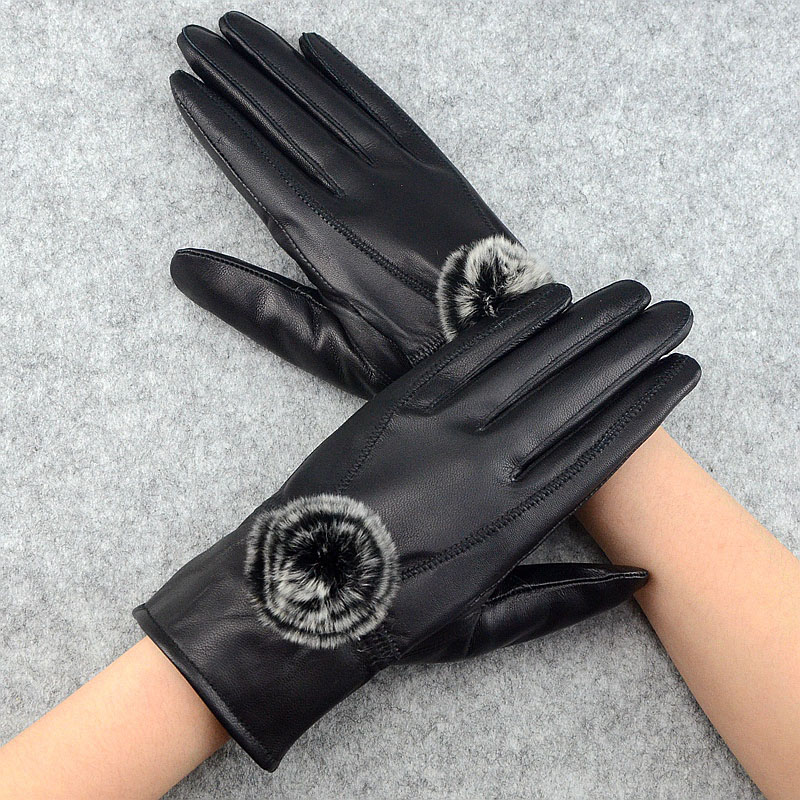 Wool Glove Lined - Vrouwen Winter Lederen Handschoenen Met wol