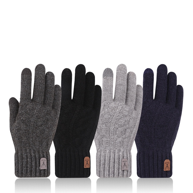 Wool Glove Lined - Heren Winter Warme Wollen Gebreide Handschoenen