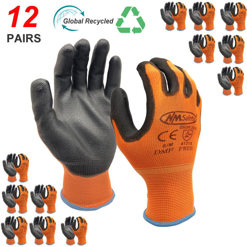 Nitrile Mechanic Glove - NMSafety 12-paar werkhandschoenen voor PU-palmcoating Veiligheidsbeschermende
