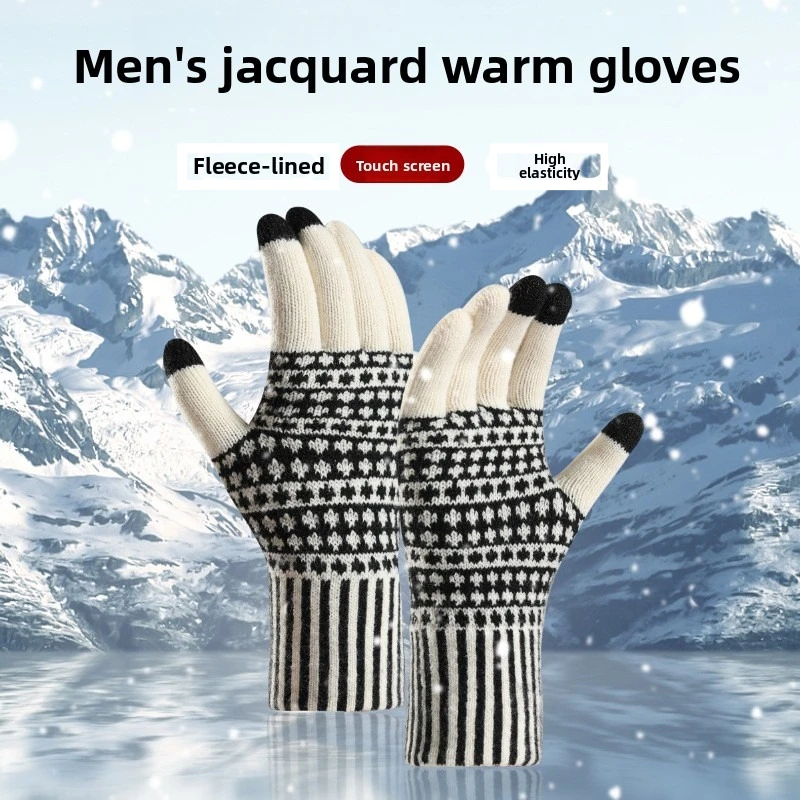 Wool Glove Lined - Nieuwe grensoverschrijdende touchscreenhandschoenen voor heren, winter,