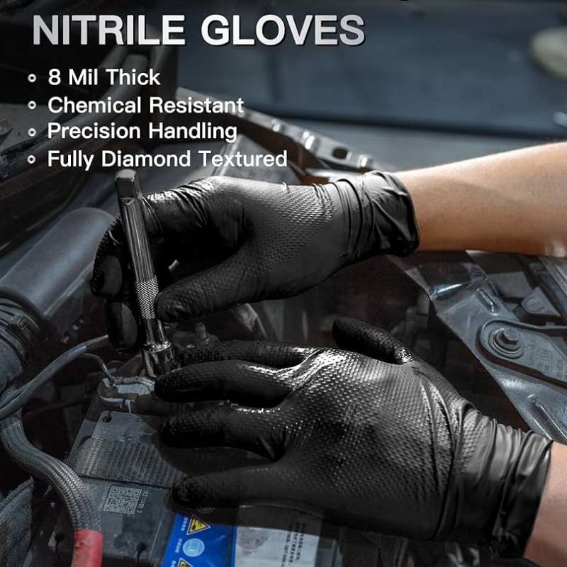8Mil dikke, zware veiligheidsw - Nitrile Mechanic Glove recensie en prijs